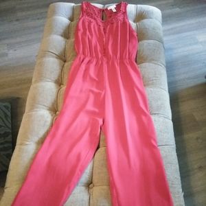 Red Lace Jumpsuit